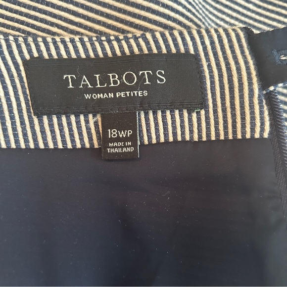 Talbots Stripe Pencil Skirt Navy Blue and White Textured Plus size 18W Petite - Picture 14 of 15